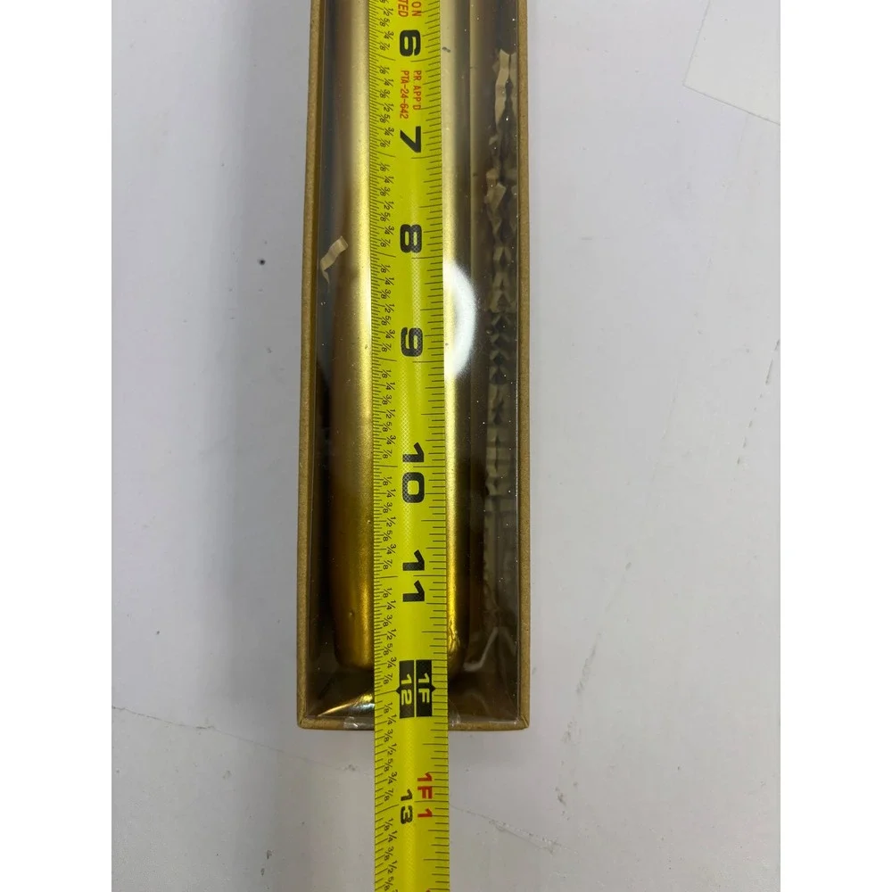 Pottery Barn‎ Gold Flameless Tree Taper Candles Set of 2 Battery Operated 11.4in